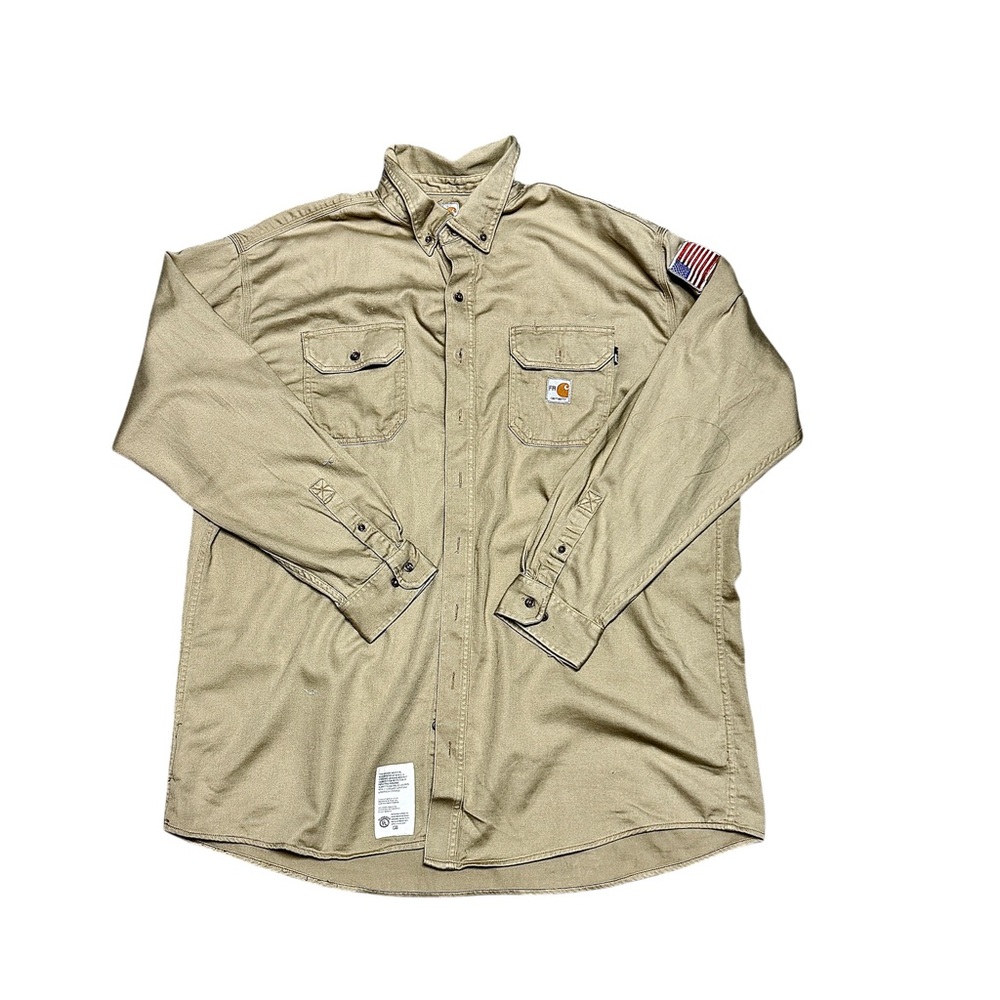Fire & flame resistant Khaki Button Down Shirt 2XL